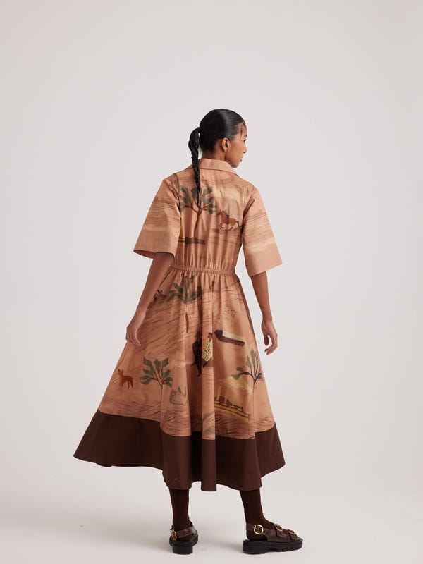 Cord — Print Blocked Dress