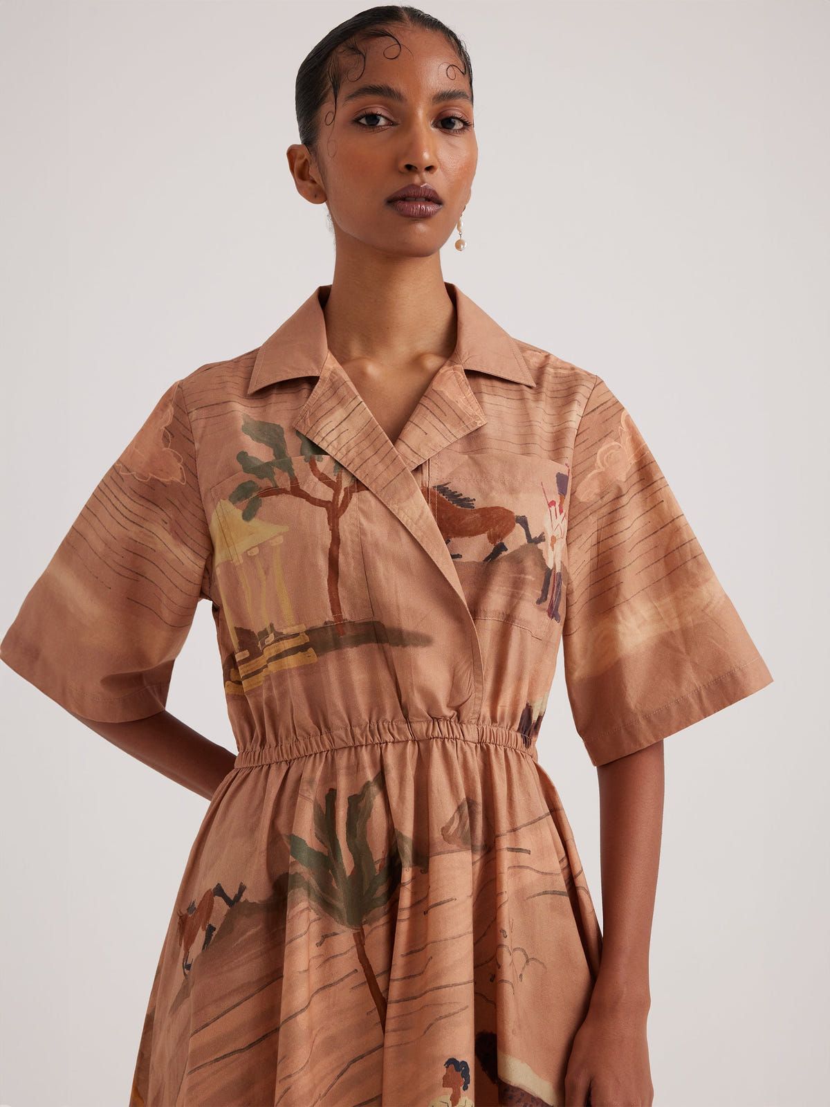 Print Blocked Dress - image 3