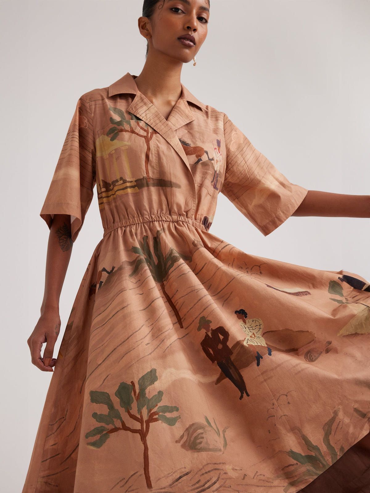 Print Blocked Dress - image 5