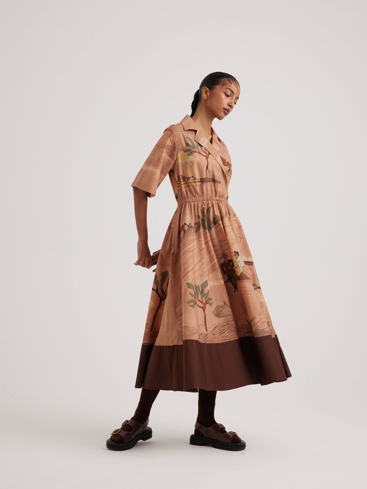 Print Blocked Dress - image 7
