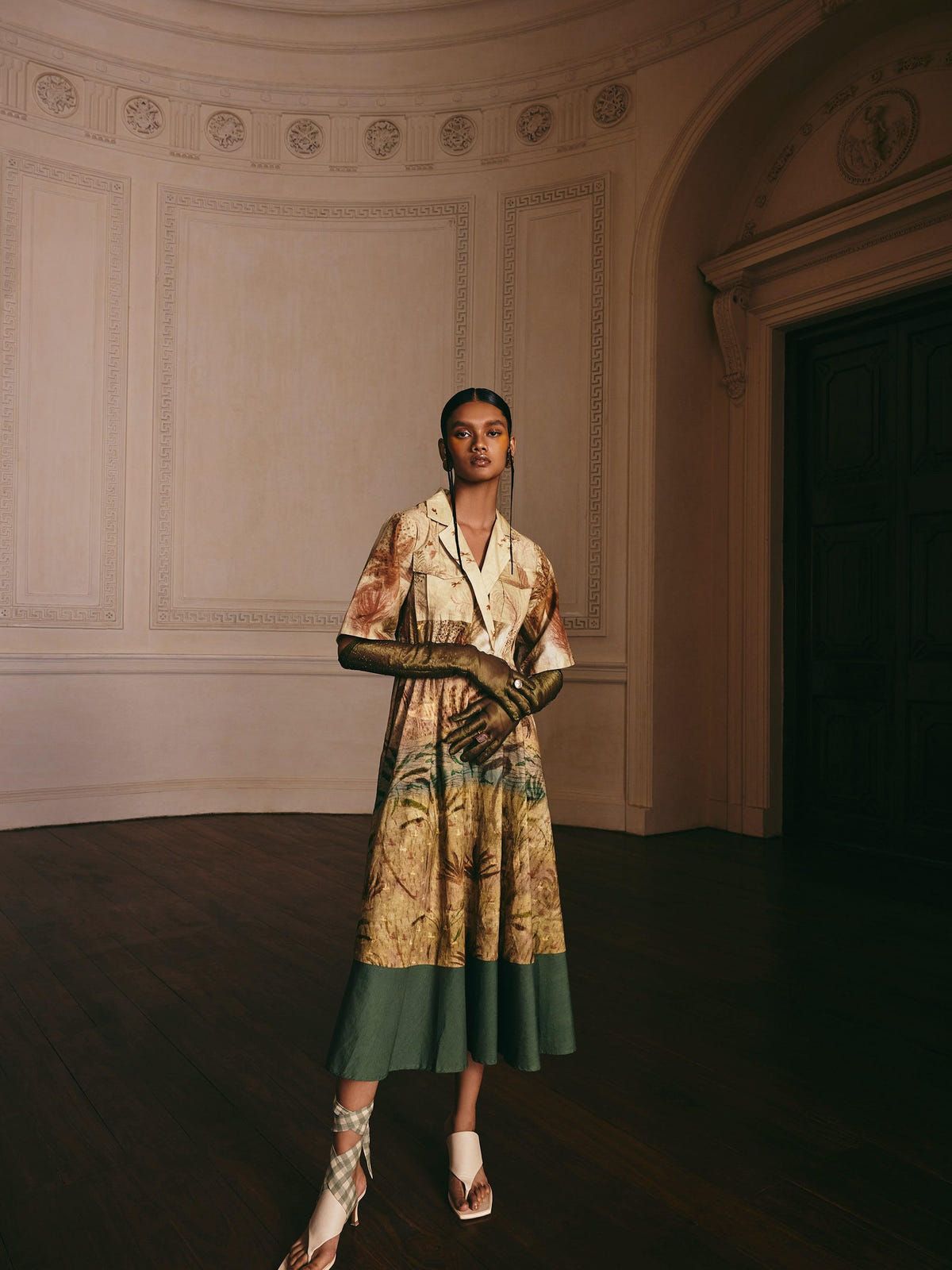 Print Blocked Dress - image 1