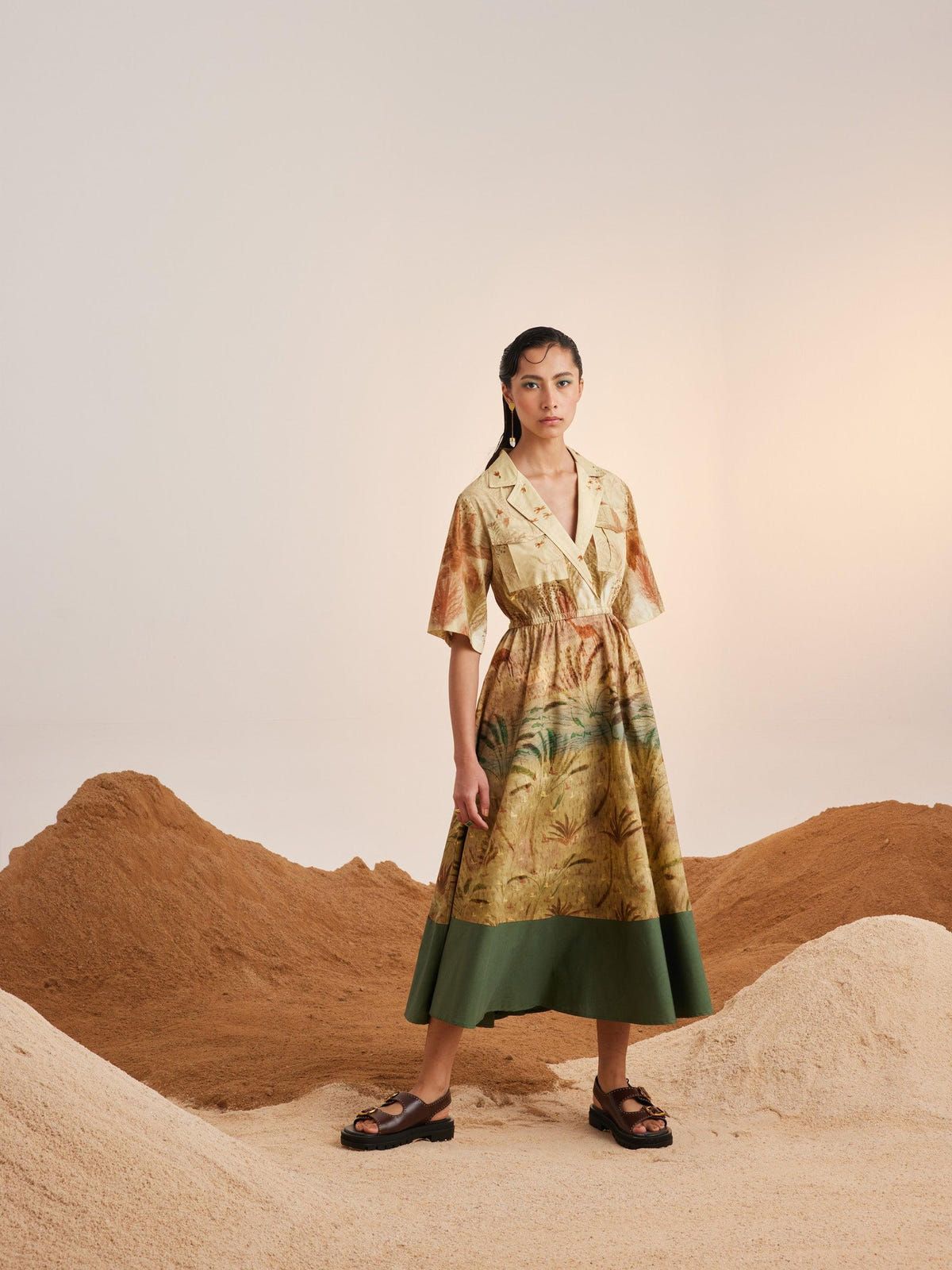 Print Blocked Dress - image 2
