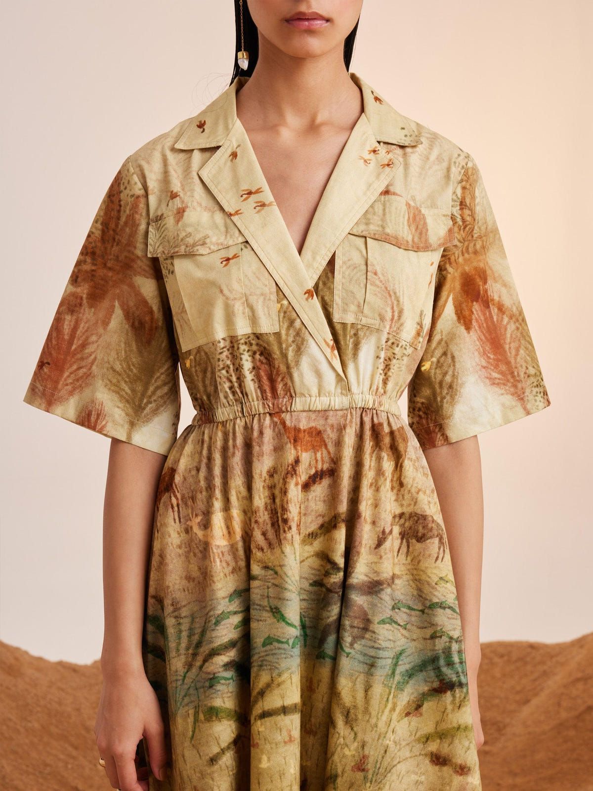Print Blocked Dress - image 6