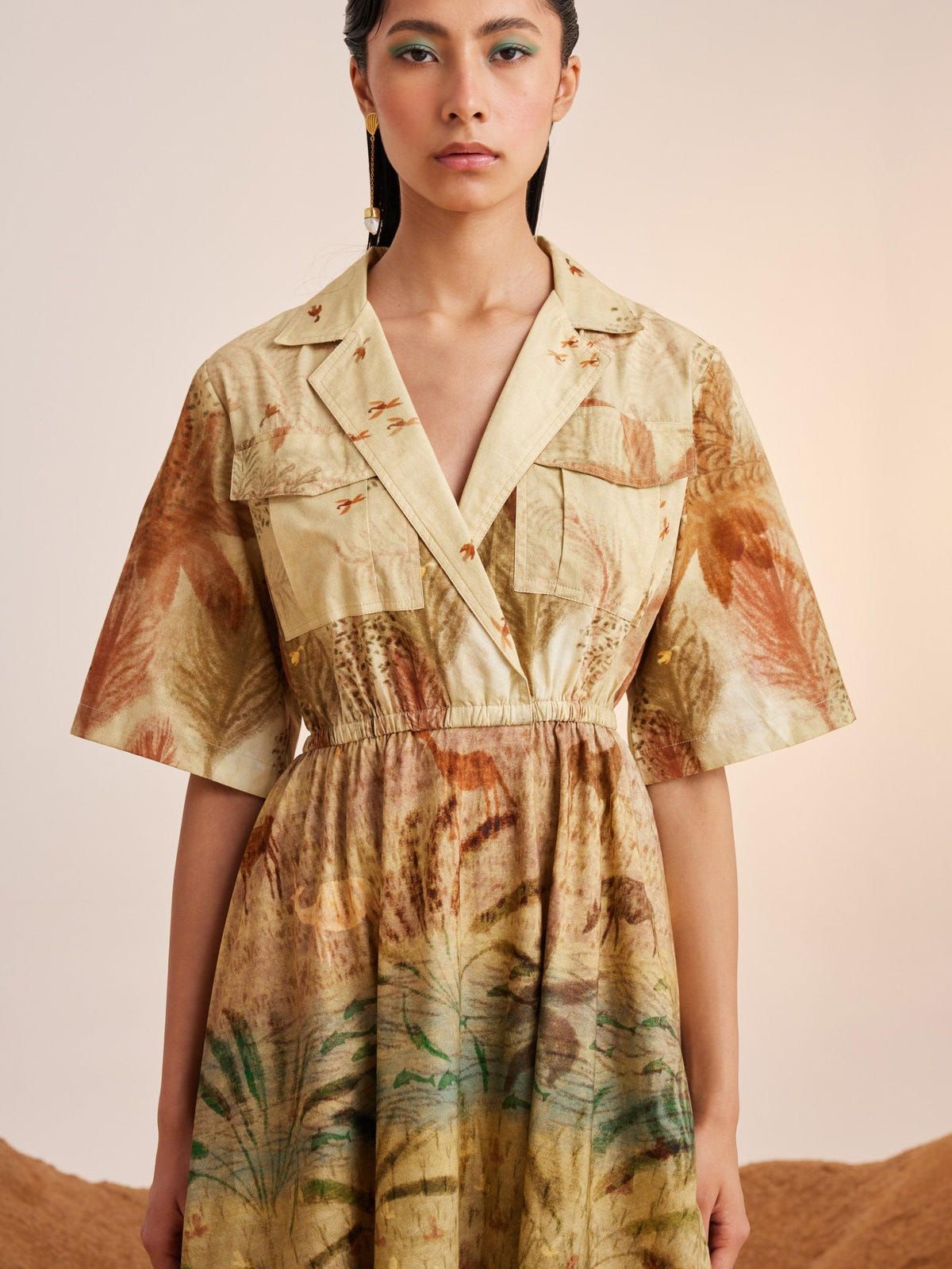 Print Blocked Dress - image 8