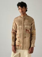 Pintuck Collarless Shirt view 1