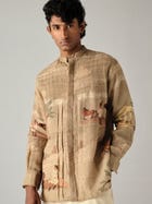 Pintuck Collarless Shirt view 2