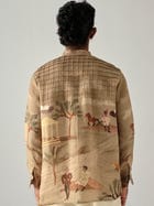 Pintuck Collarless Shirt view 4