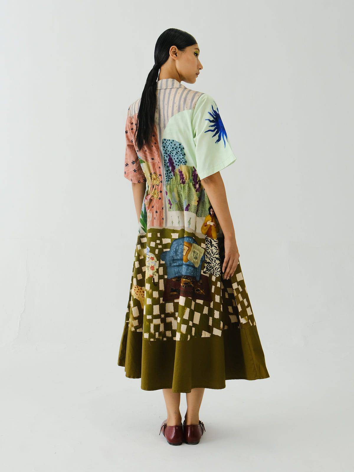 Print Blocked Dress - image 4