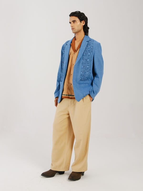 Cord — Front Smocked Blazer
