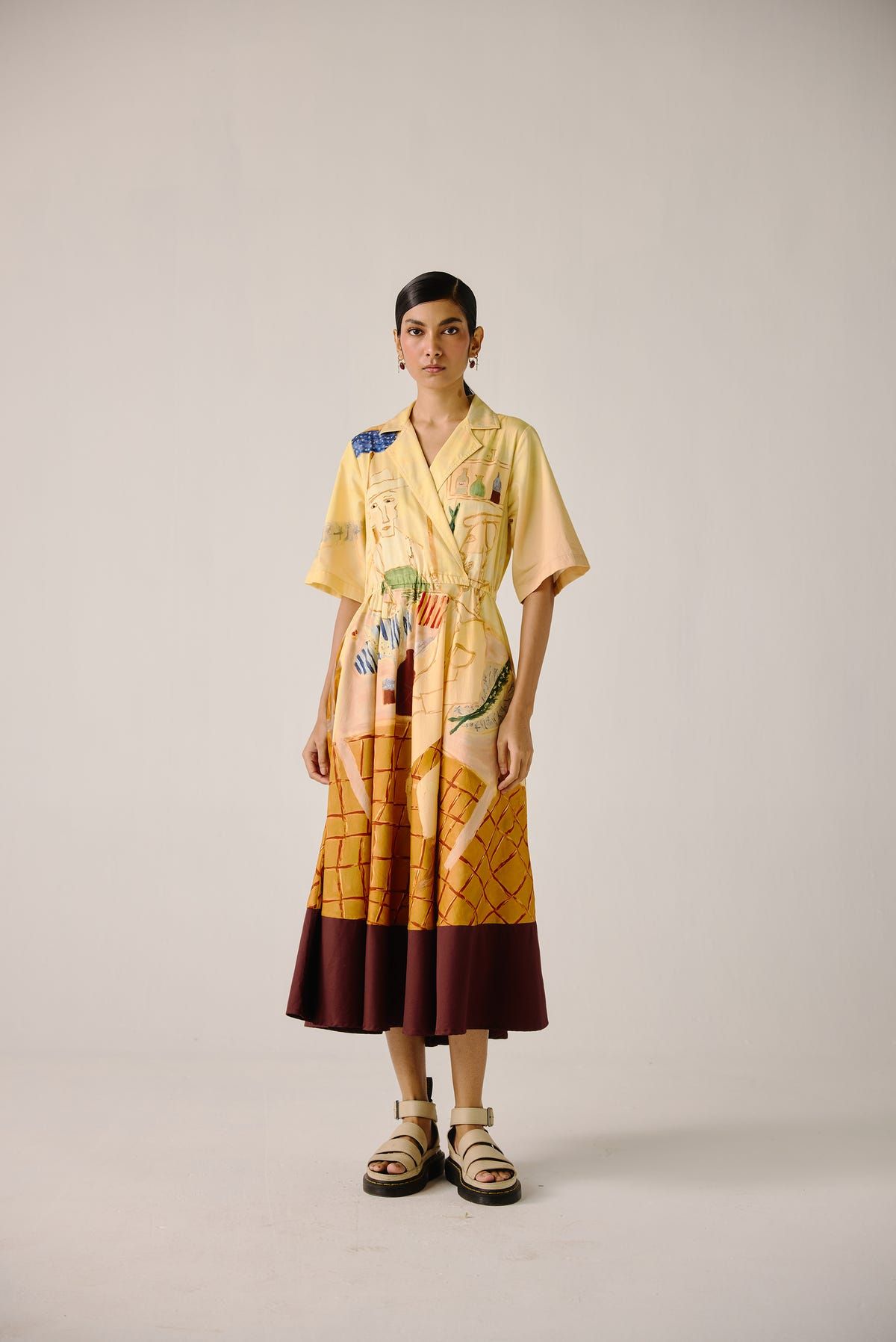 Print Blocked Dress - image 1