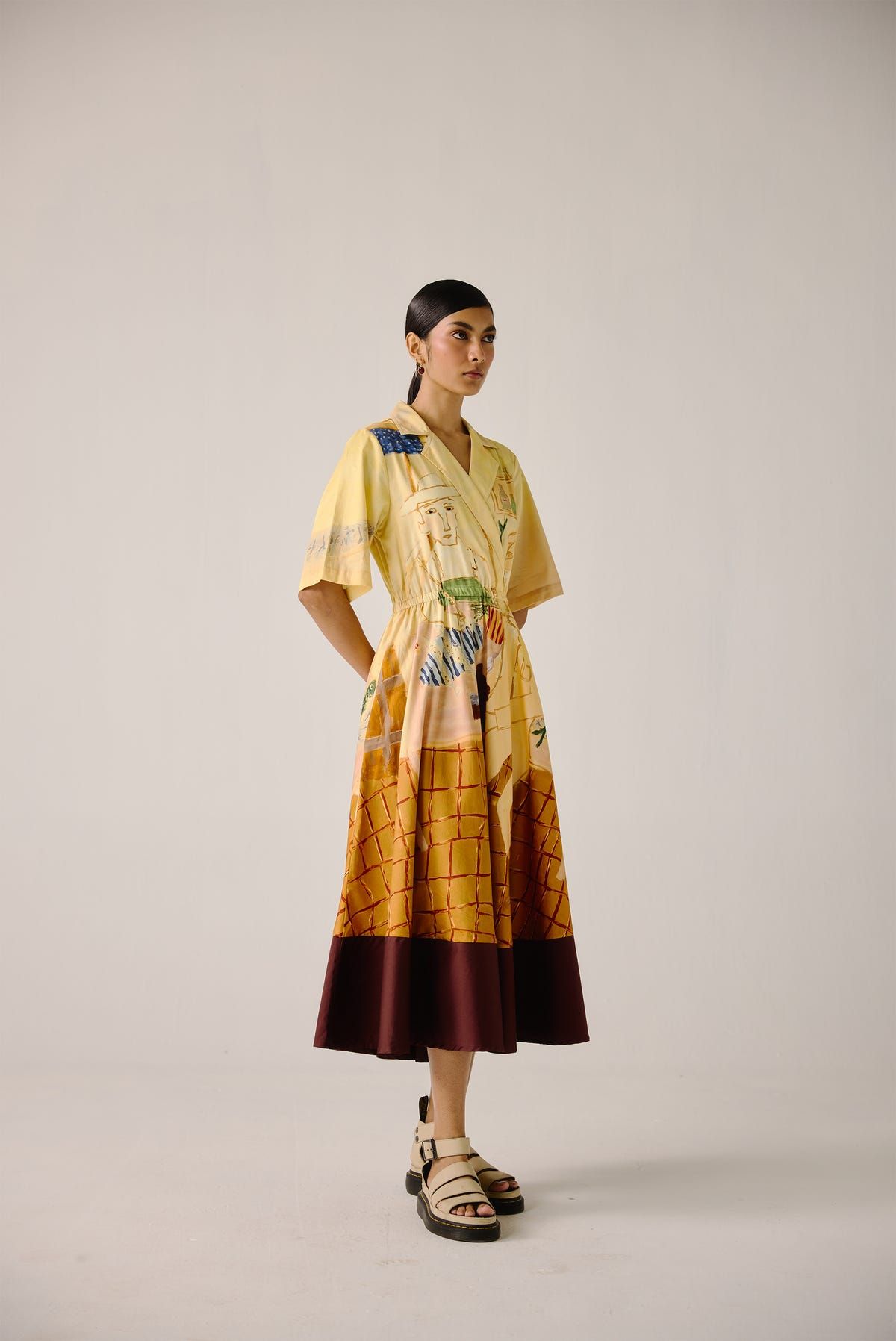 Print Blocked Dress - image 3