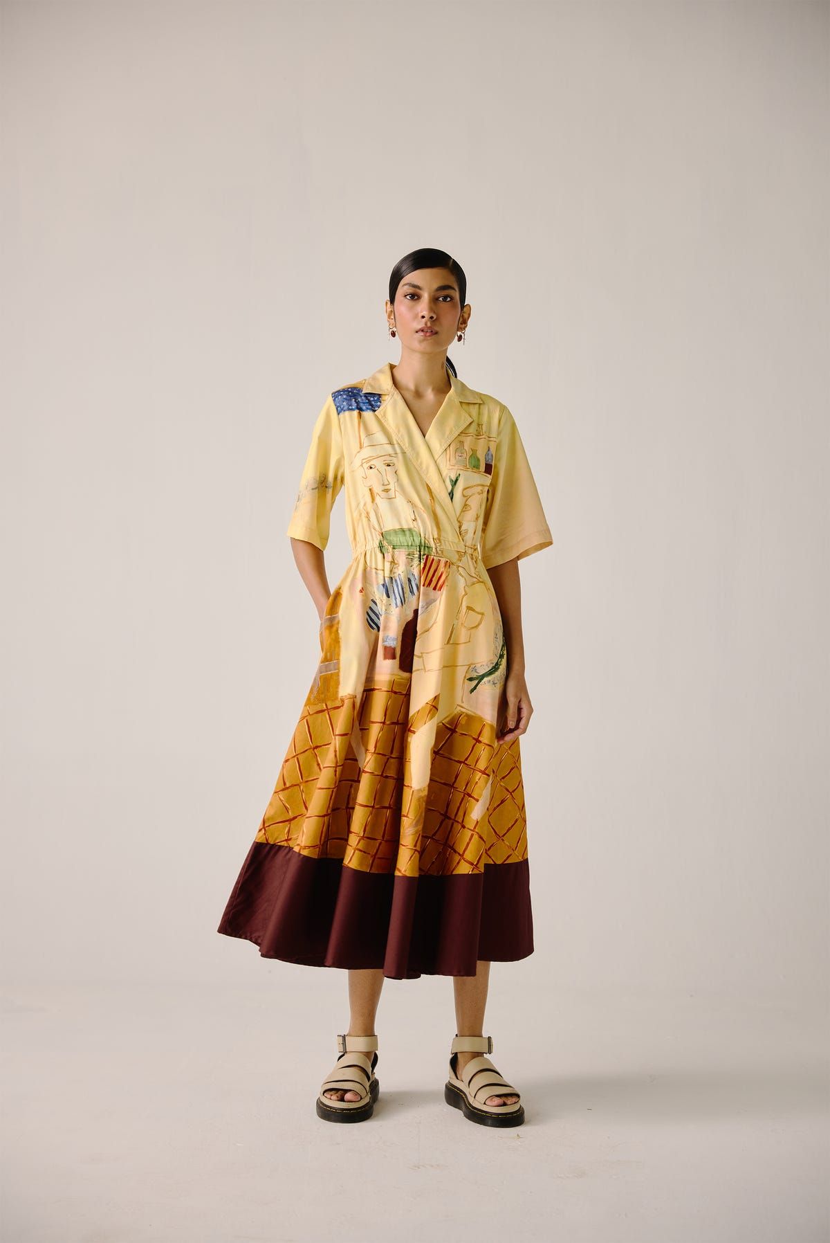 Print Blocked Dress - image 6