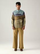 Pintuck Collarless Shirt view 2