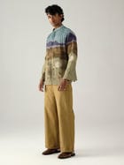 Pintuck Collarless Shirt view 3