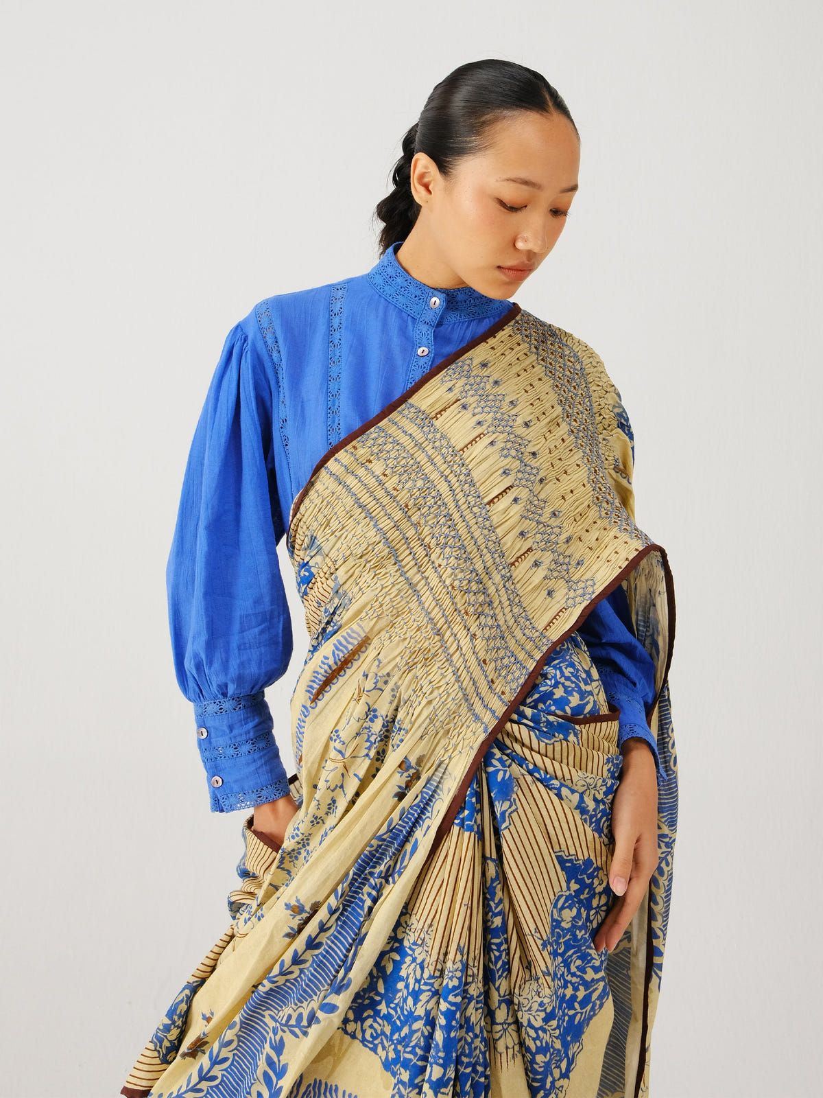 Smocked Saree + Top - image 4