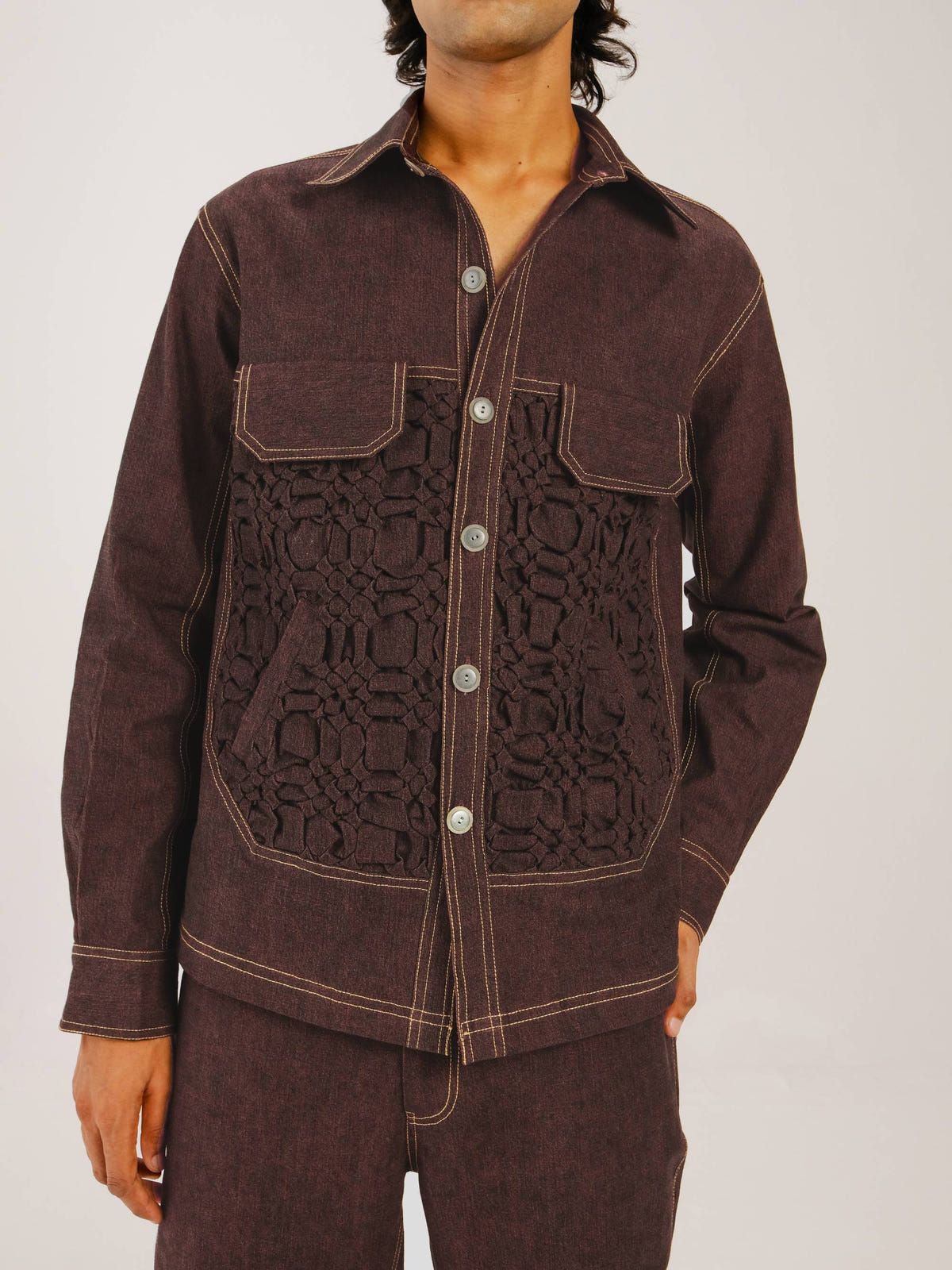 Smocked Collar Jacket - image 2
