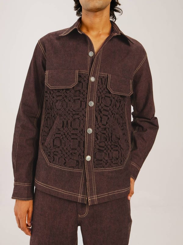 Cord — Smocked Collar Jacket