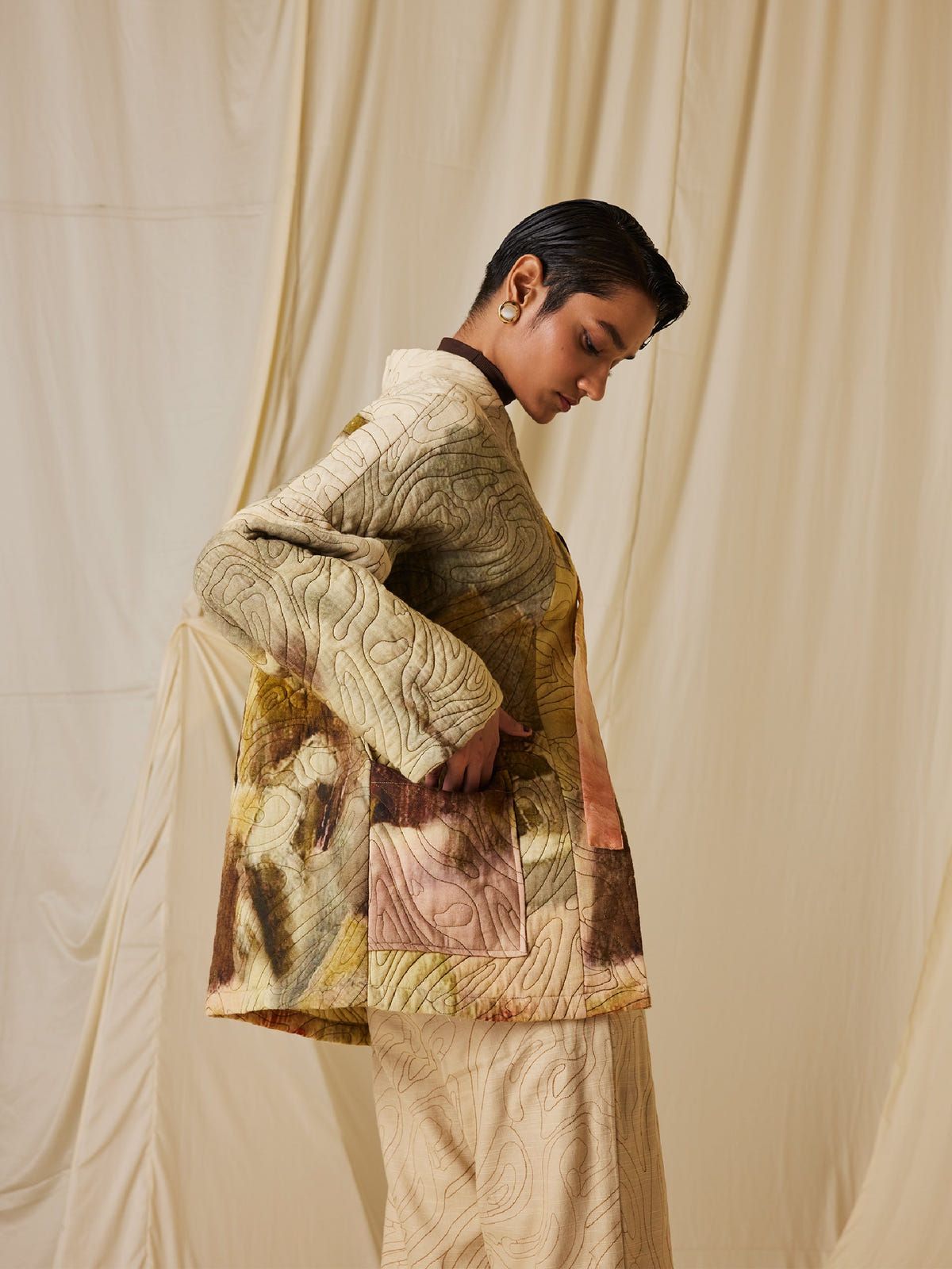 Quilted Front Open Jacket - image 7