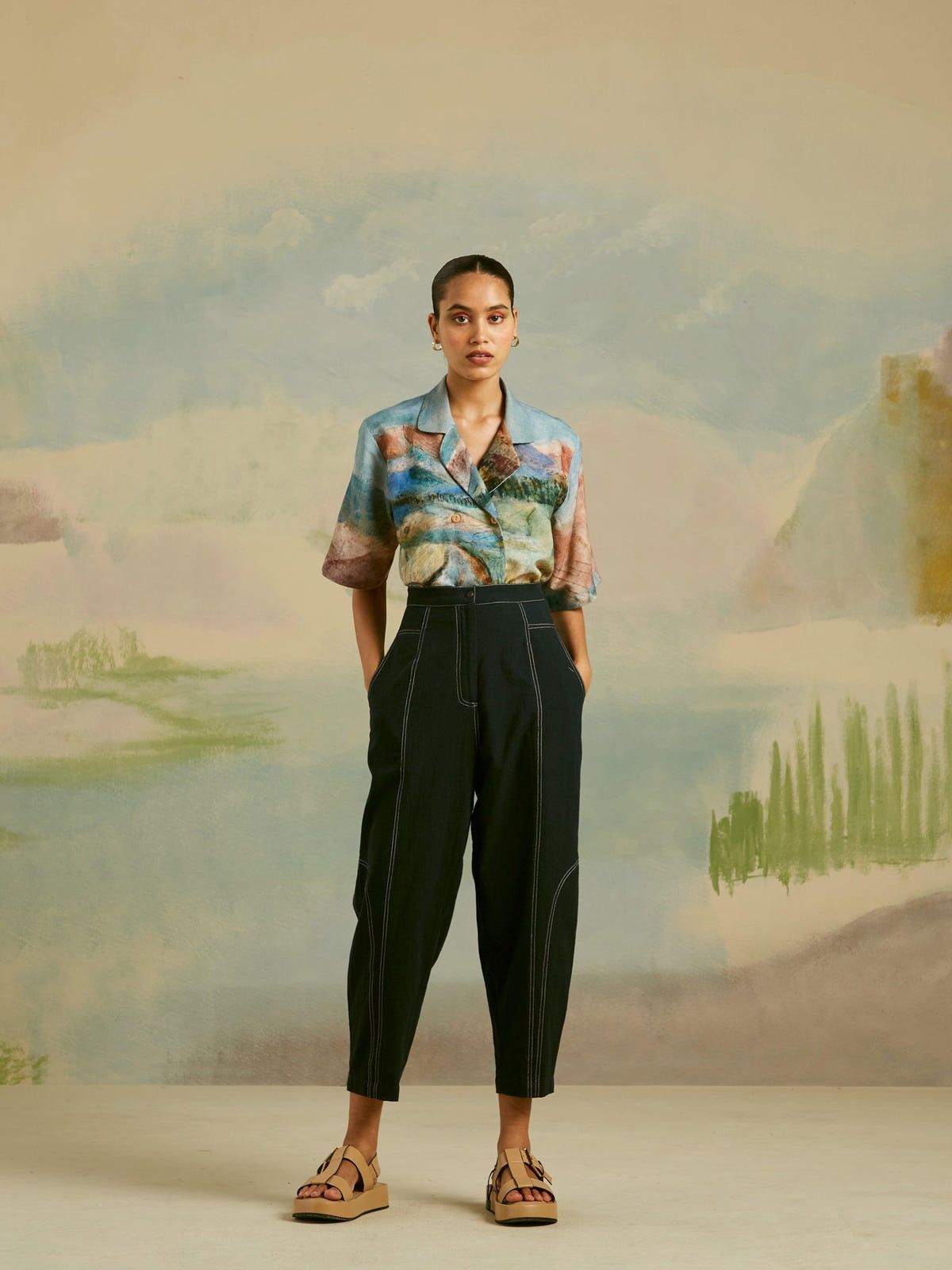 Topstitch Pants - Dark Blue - image 4