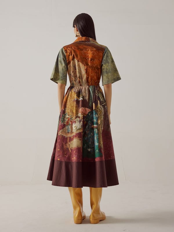 Cord — Print Blocked Dress
