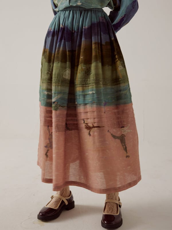 Cord — Pintuck Skirt
