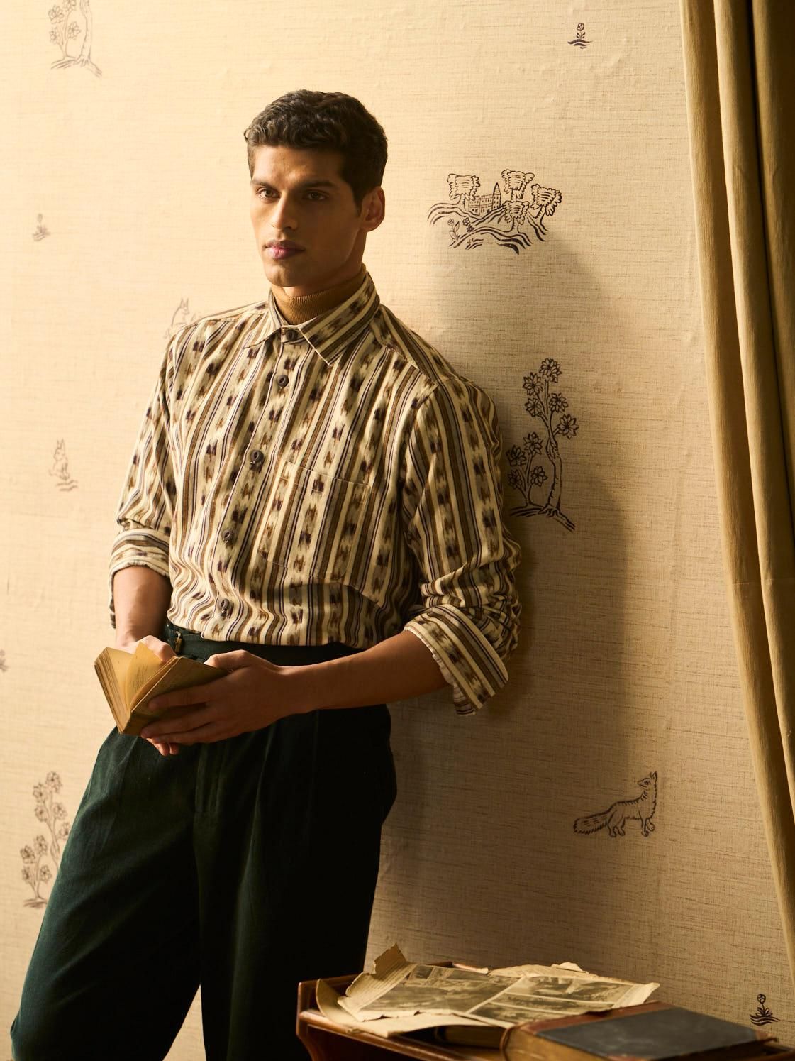 Ikat Shirt + Overlap Pants - image 1