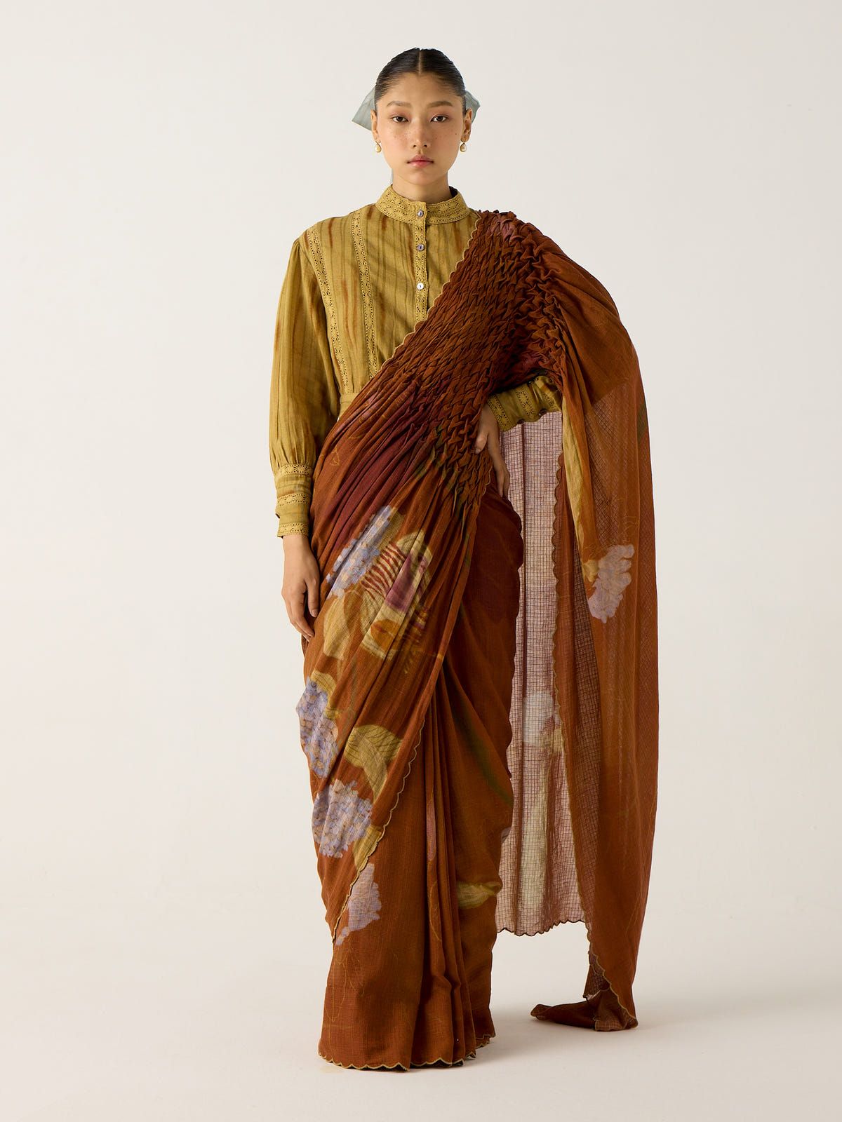 Smocked Saree + Top - image 6