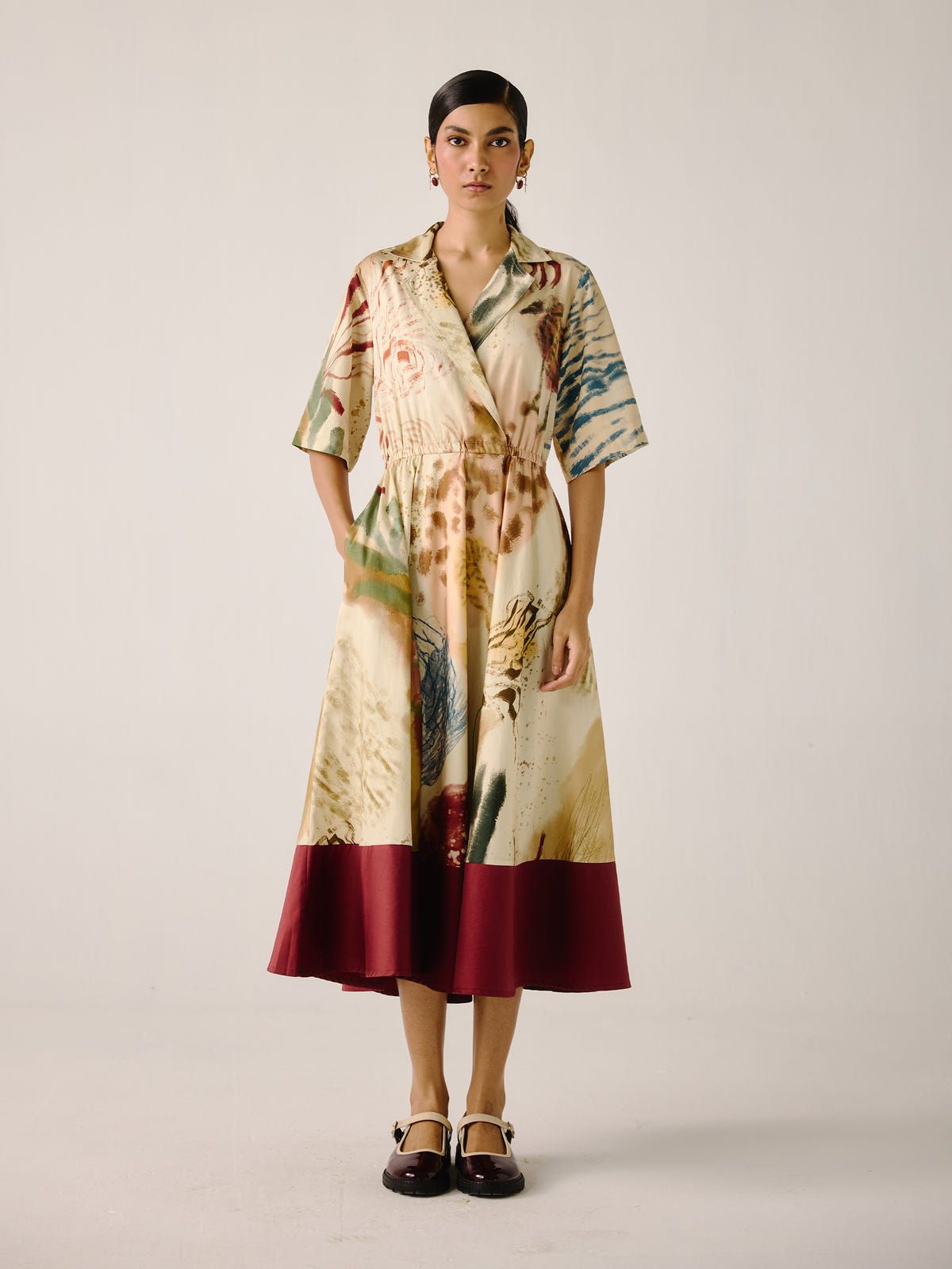 Print Blocked Dress - image 1