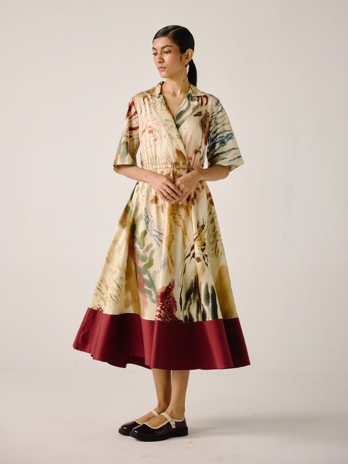 Print Blocked Dress - image 3
