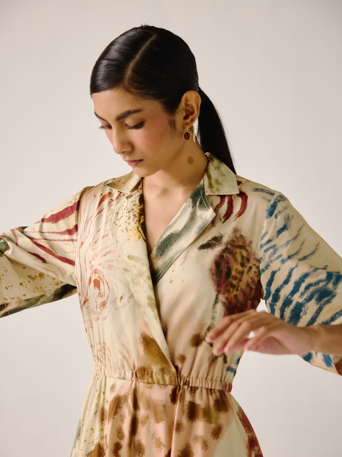 Print Blocked Dress - image 5