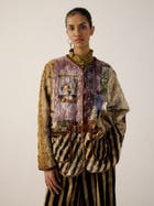 Collarless Quilted Jacket view 4
