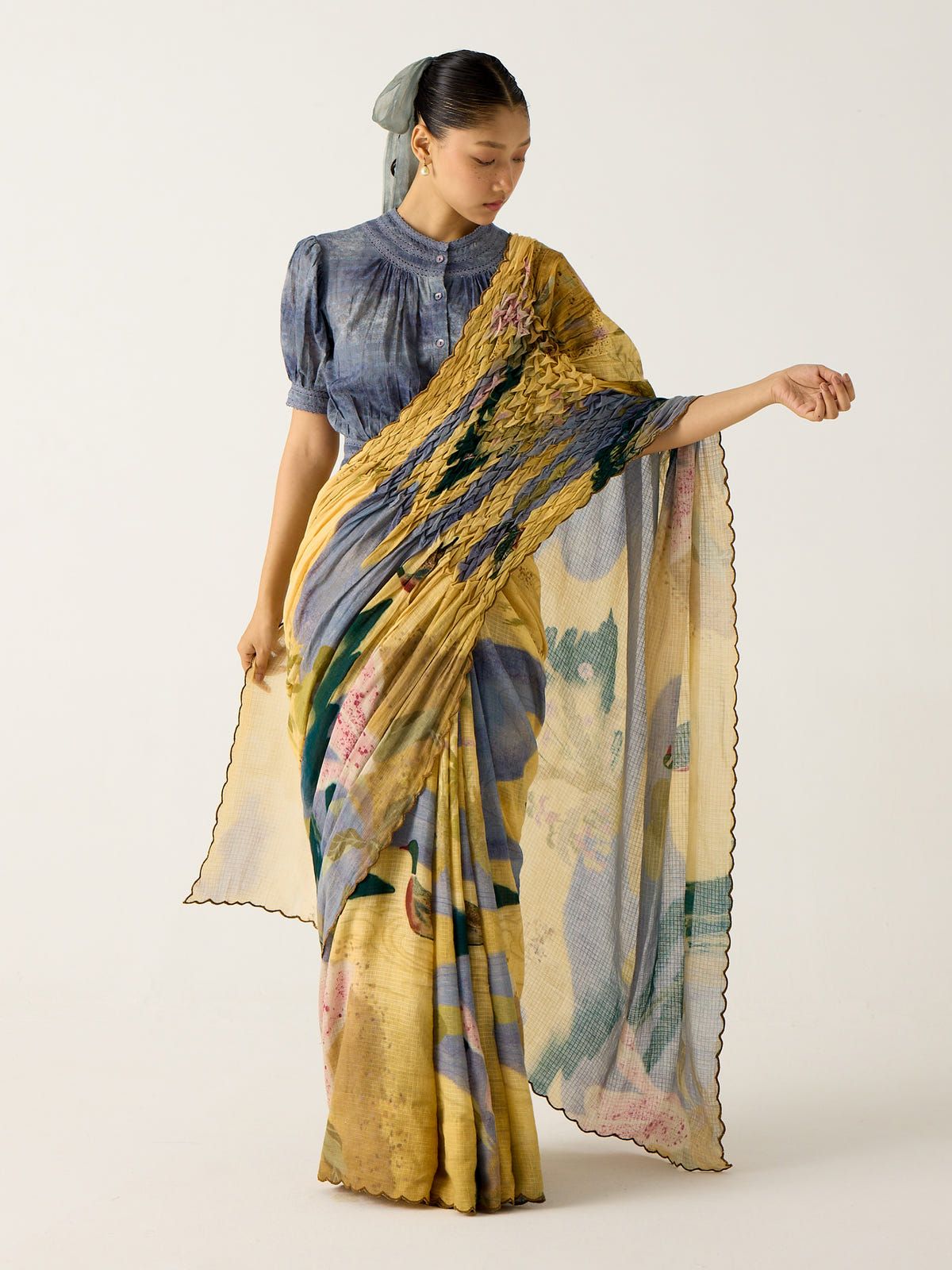 Smocked Saree + Top - image 2