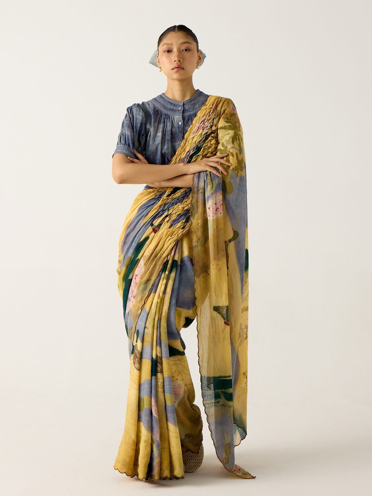 Smocked Saree + Top - image 3