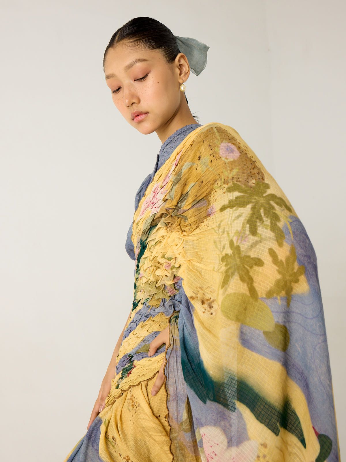 Smocked Saree + Top - image 9