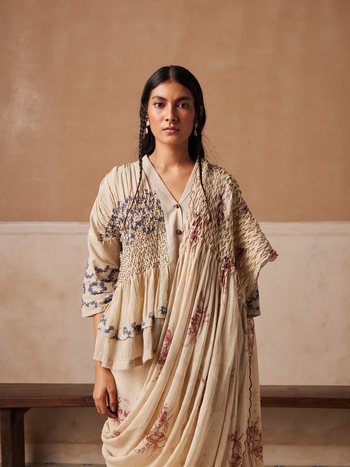 Smocked Saree - image 3