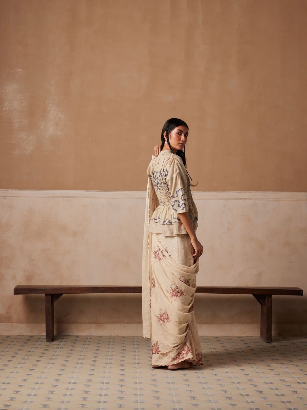 Smocked Saree - image 7