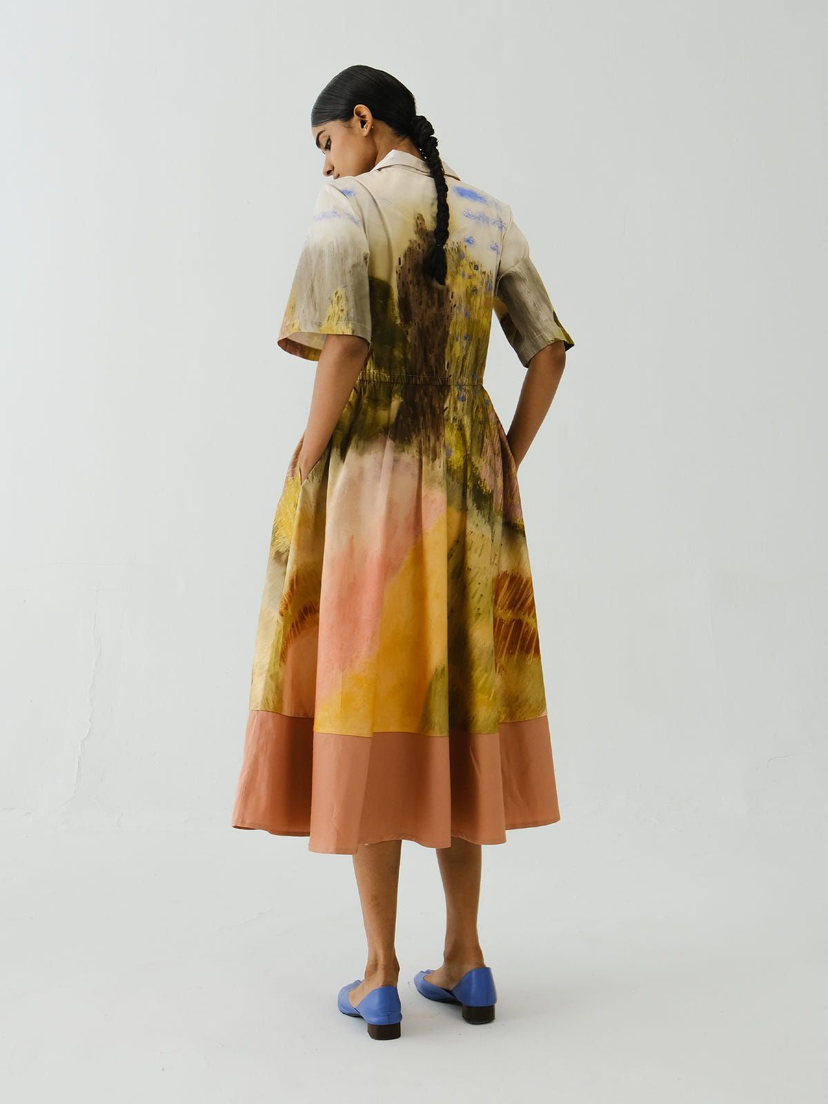 Print Blocked Dress - image 4