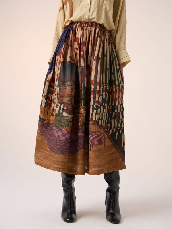 Cord — Pintuck Skirt
