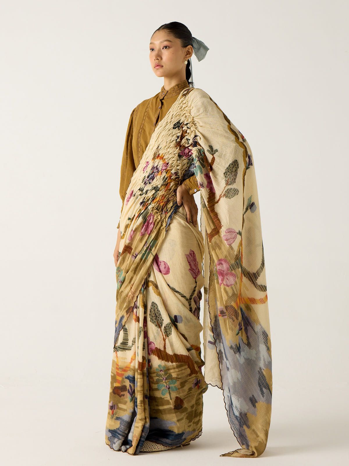 Smocked Saree - image 1