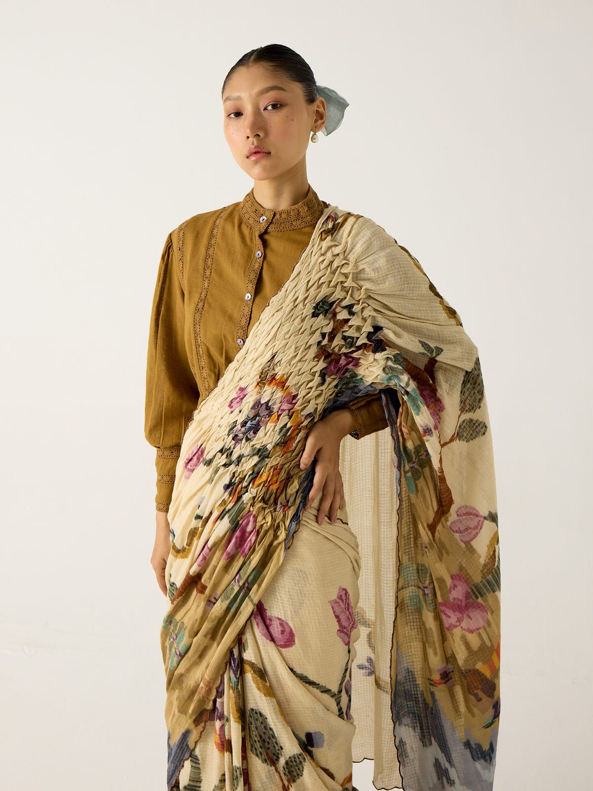 Smocked Saree - image 4