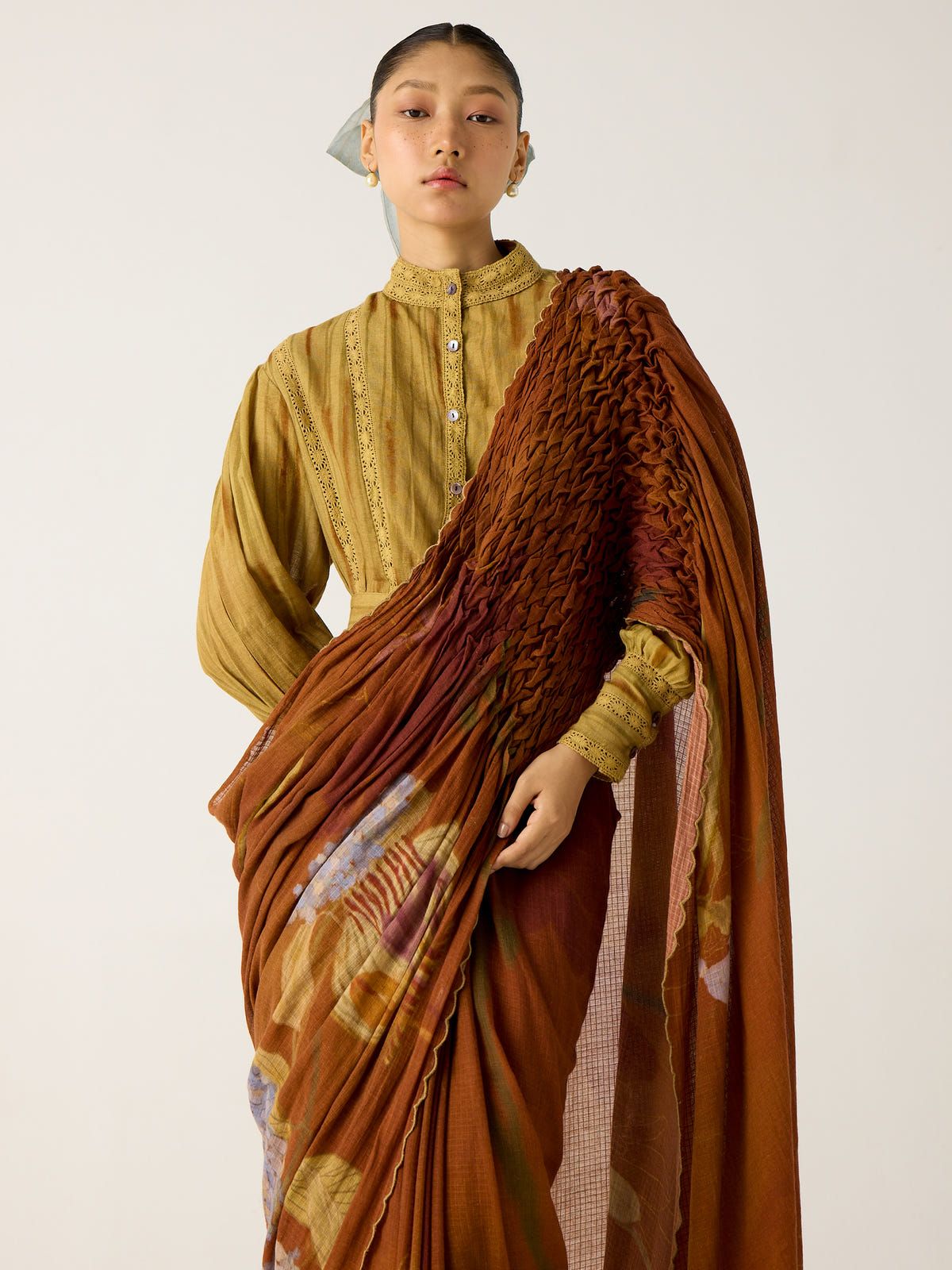 Smocked Saree - image 3