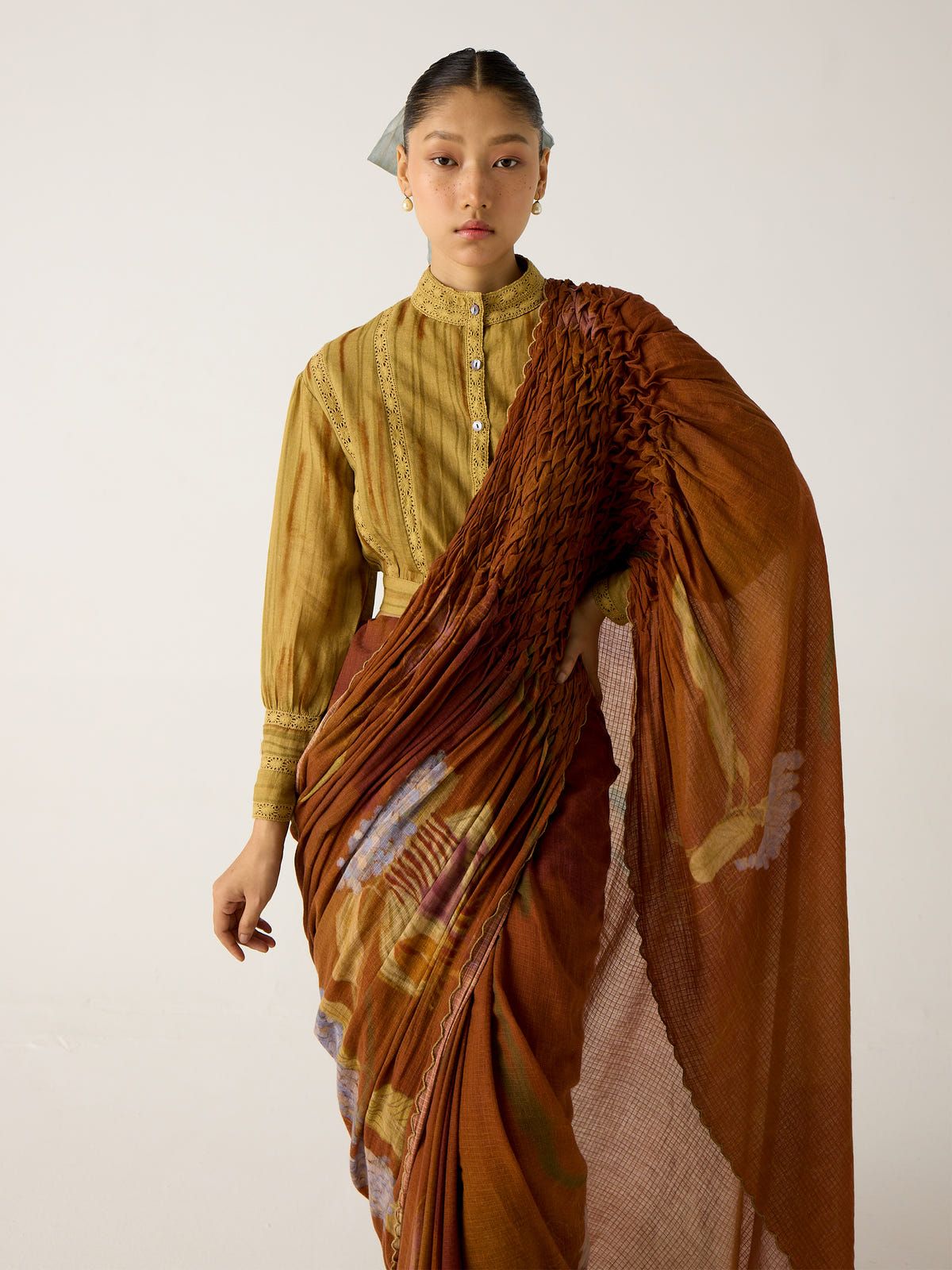 Smocked Saree - image 7
