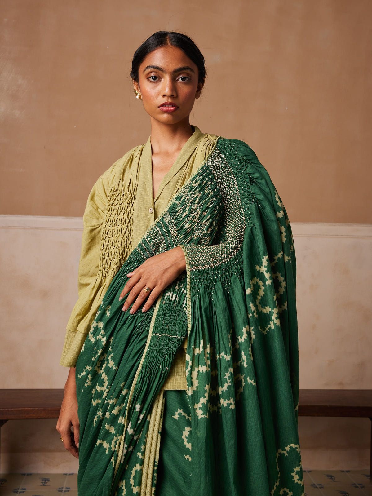 Smocked Saree + Top - image 1