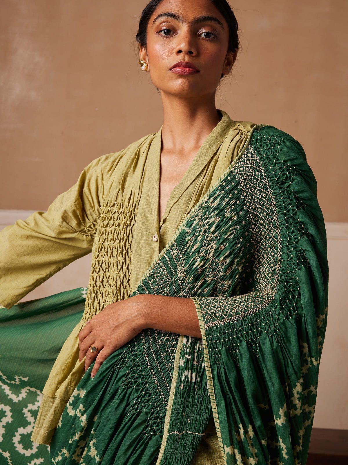 Smocked Saree + Top - image 2