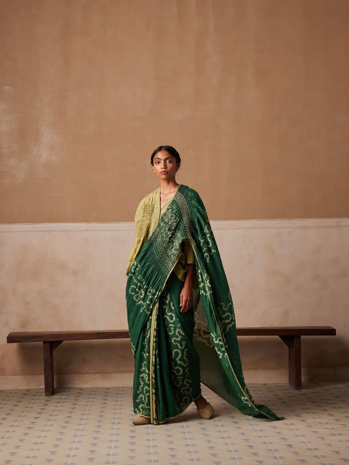 Smocked Saree + Top - image 3