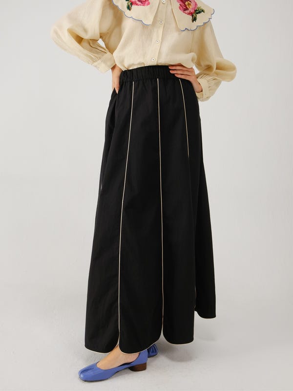 Cord — Paneled skirt