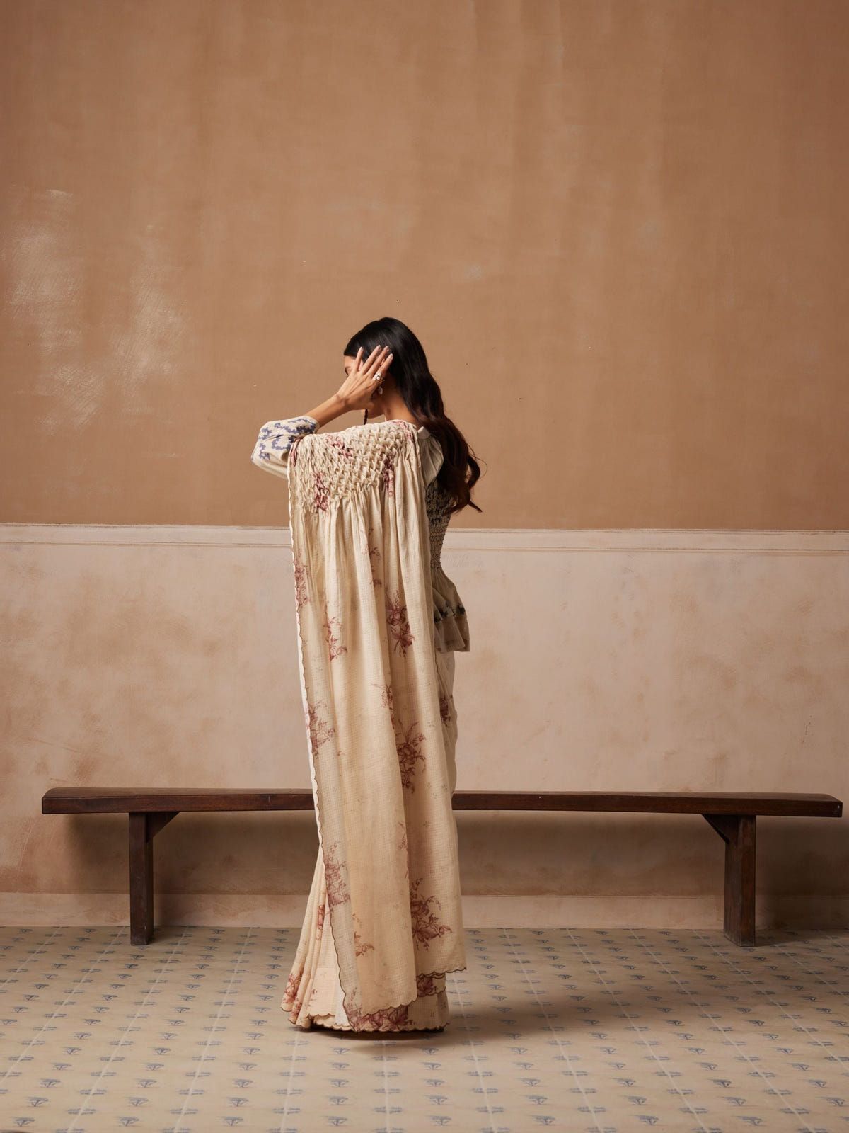 Smocked Saree + Top - image 6