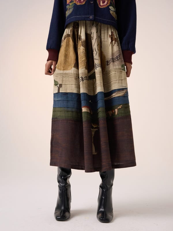Cord — Pintuck Skirt