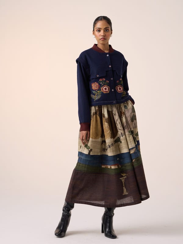 Cord — Pintuck Skirt