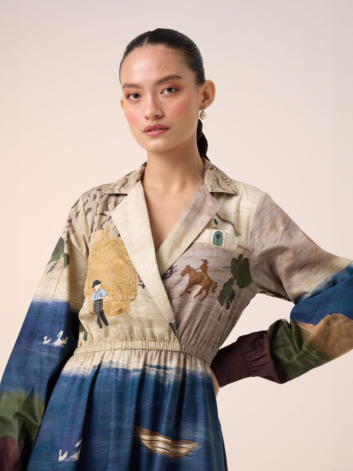 Print Blocked Dress - image 2